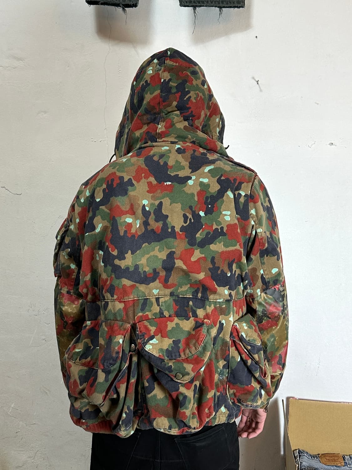 90's 스위스 밀리터리 카모 필드 자켓 M65 파카 상품이미지3