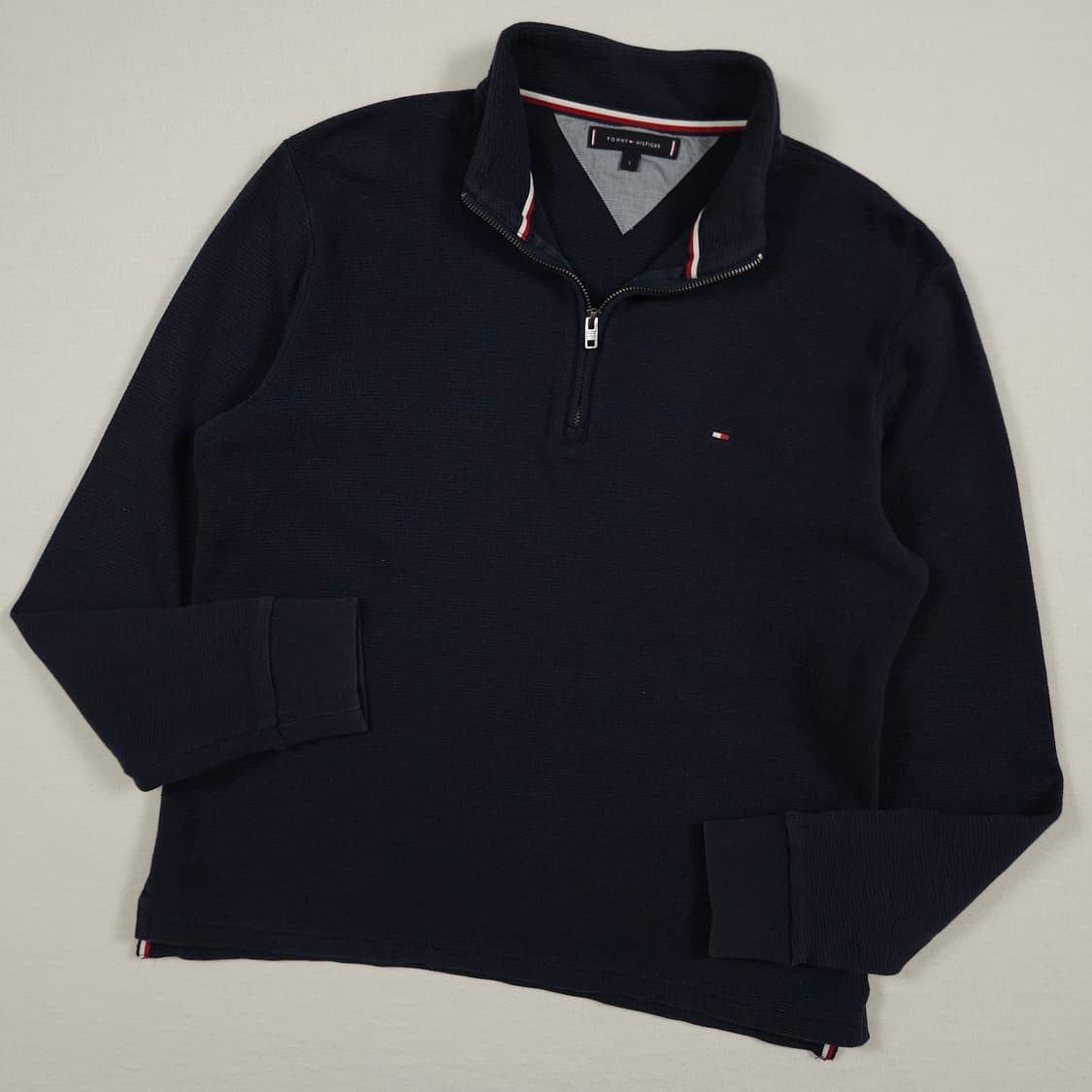 L(100)타미 힐피거 반집업니트 네이비 상품이미지2