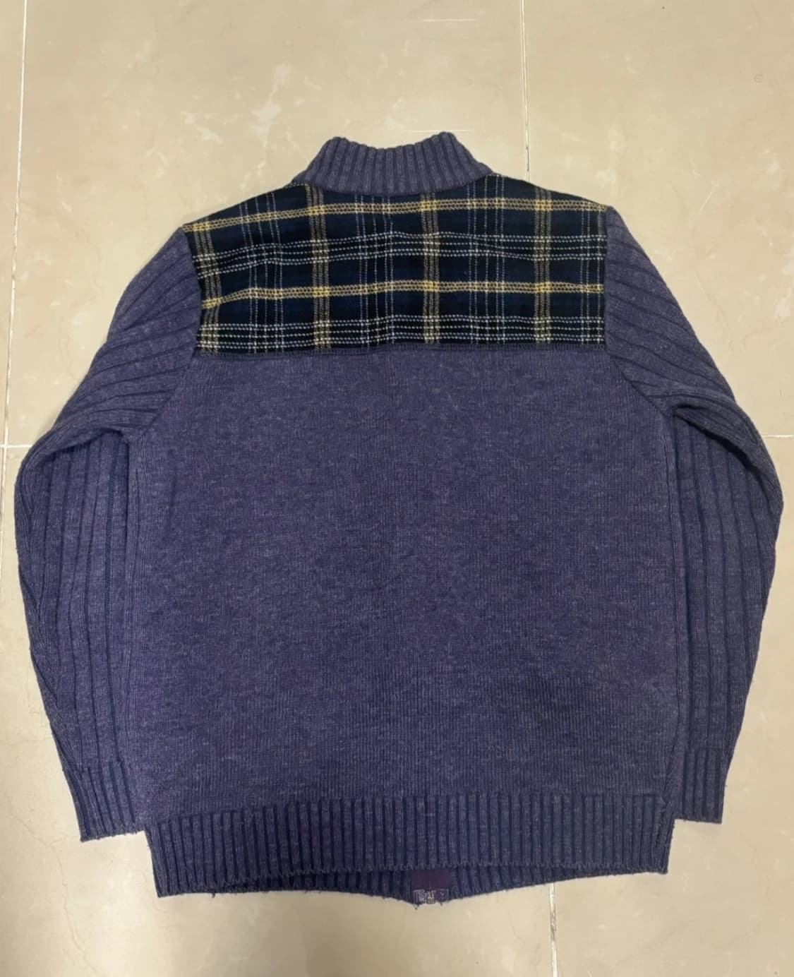 폴로랄프로렌 퍼플 체크 니트 집업 상품이미지3