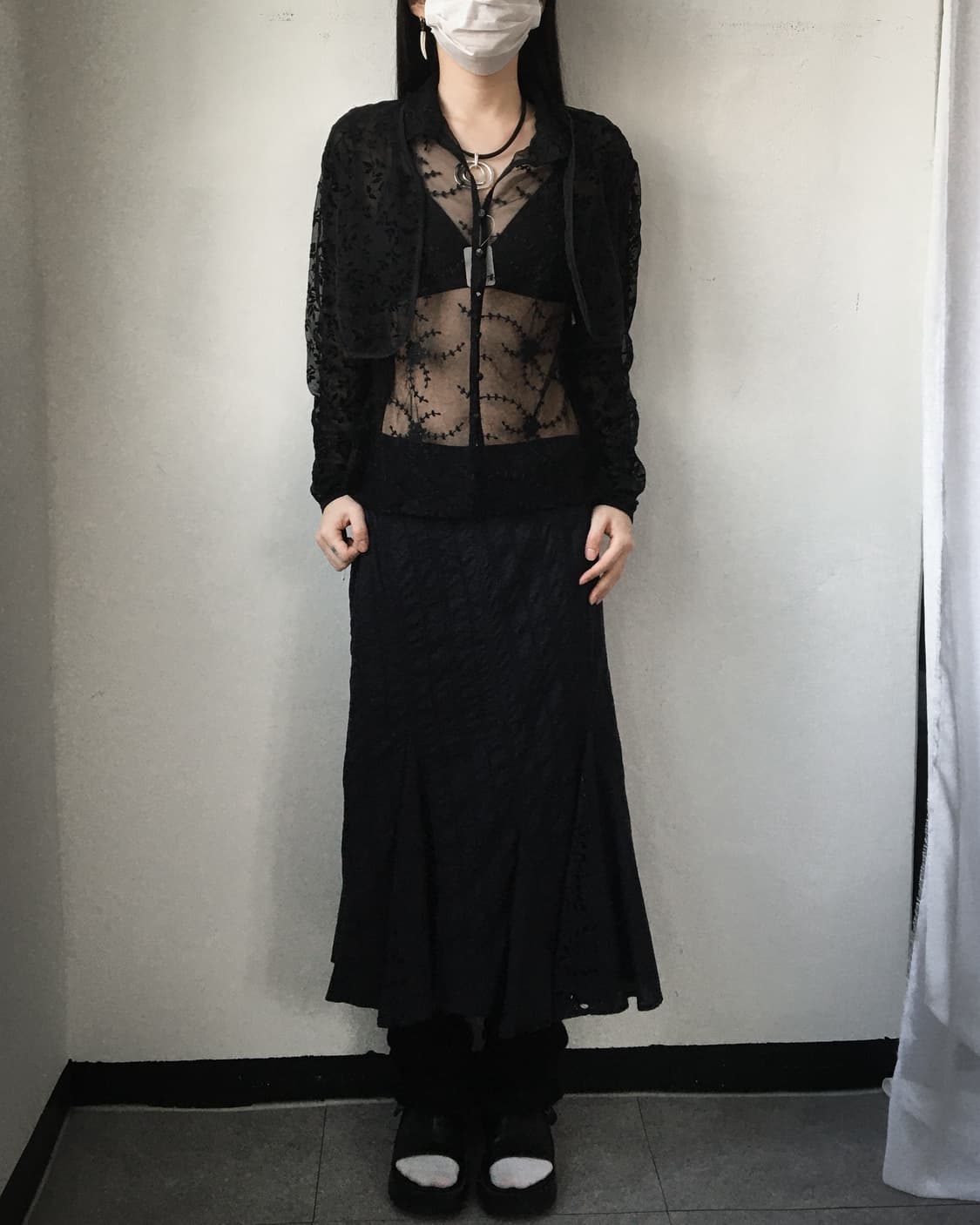 Pattern see through bolero 상품이미지4