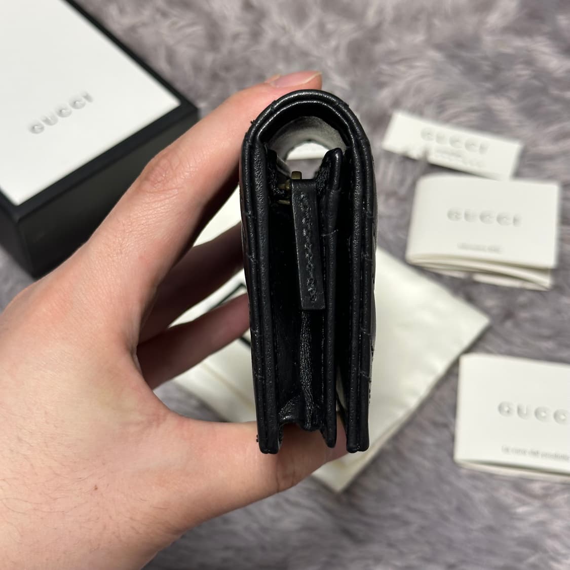 [풀구성] 구찌 GG 마몬트 마틀라세 중지갑 블랙 상품이미지6