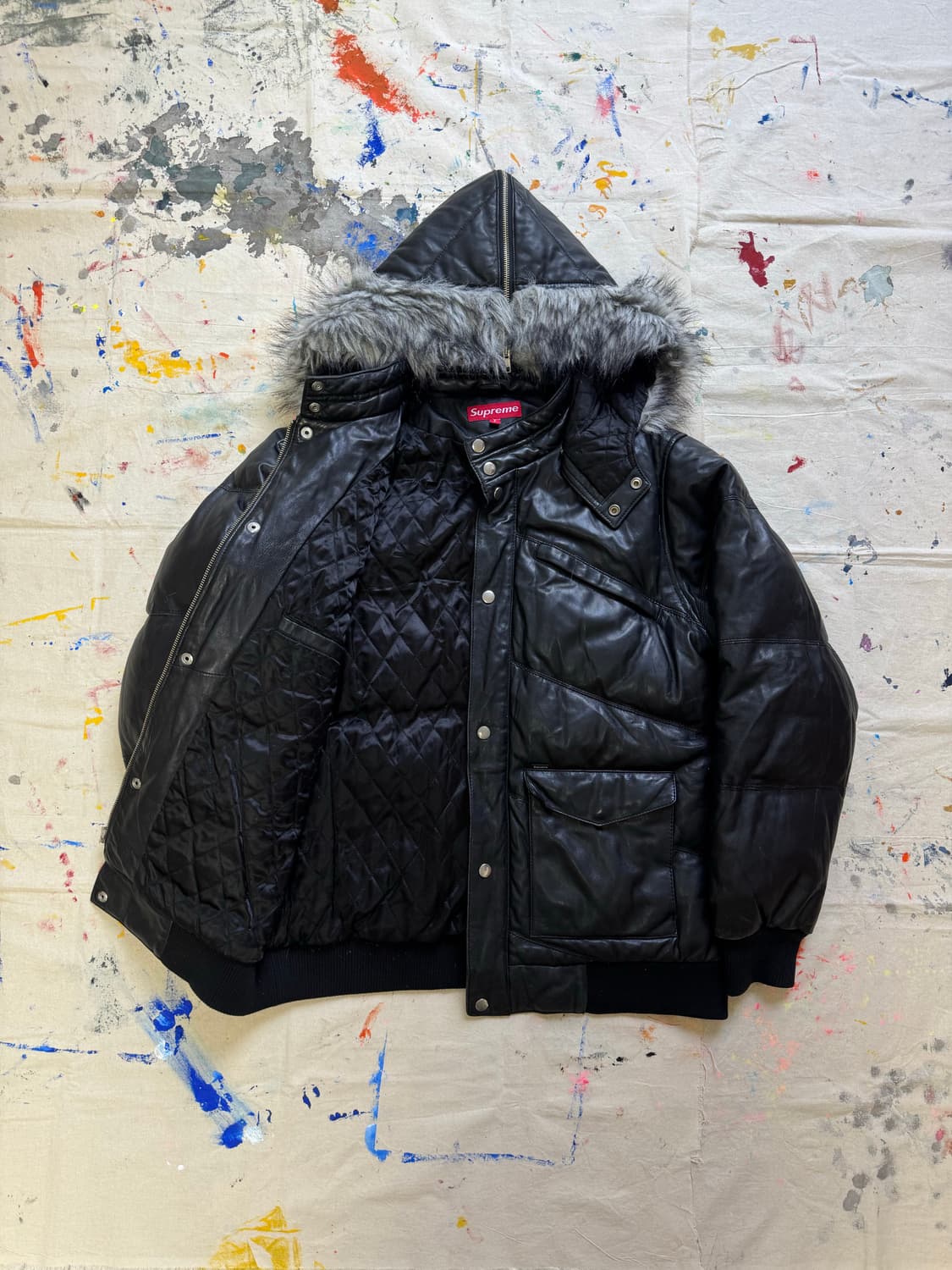 Fw07 슈프림 레더 다운 자켓 상품이미지3