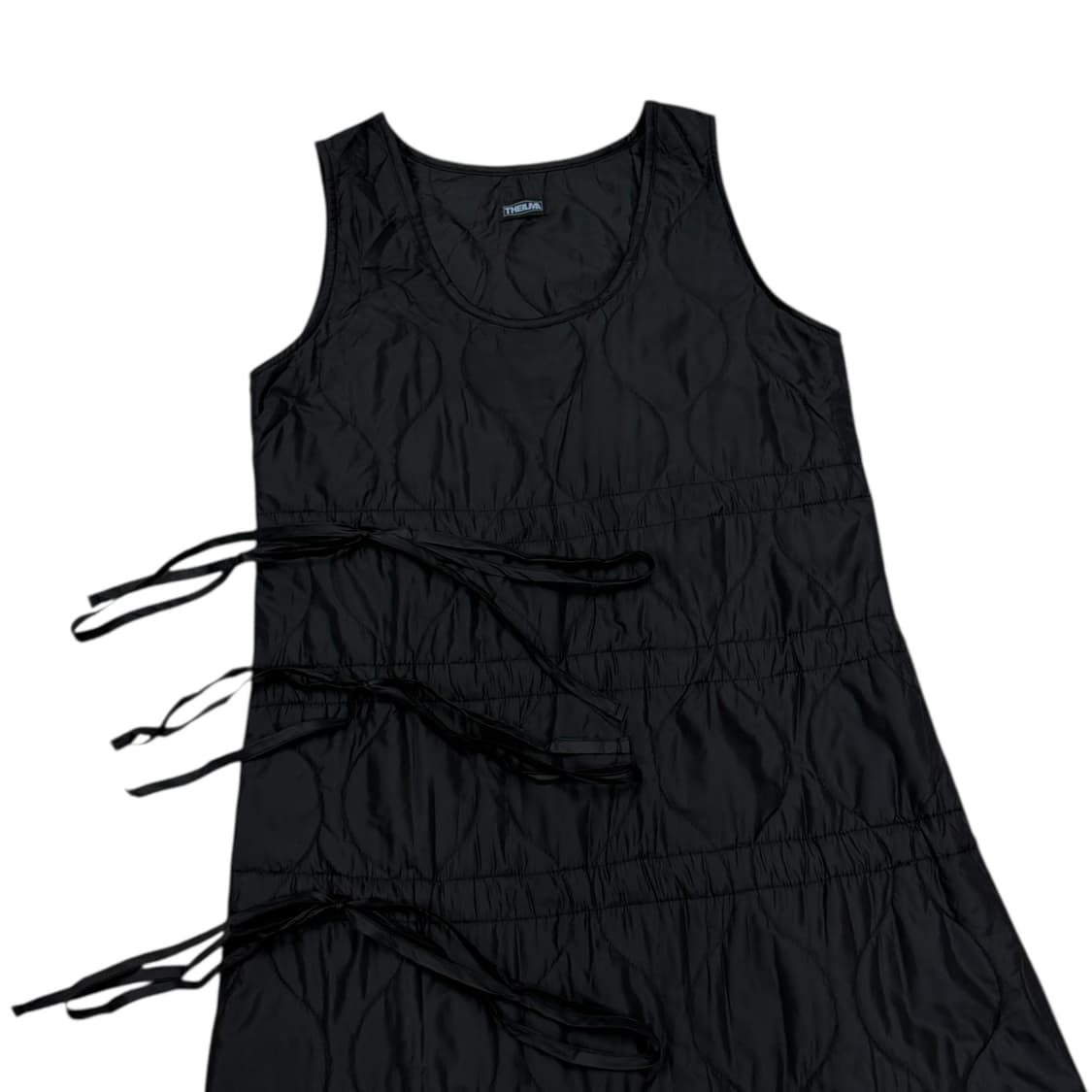 더일마 리본 디테일 롱 원피스 블랙 S 상품이미지2