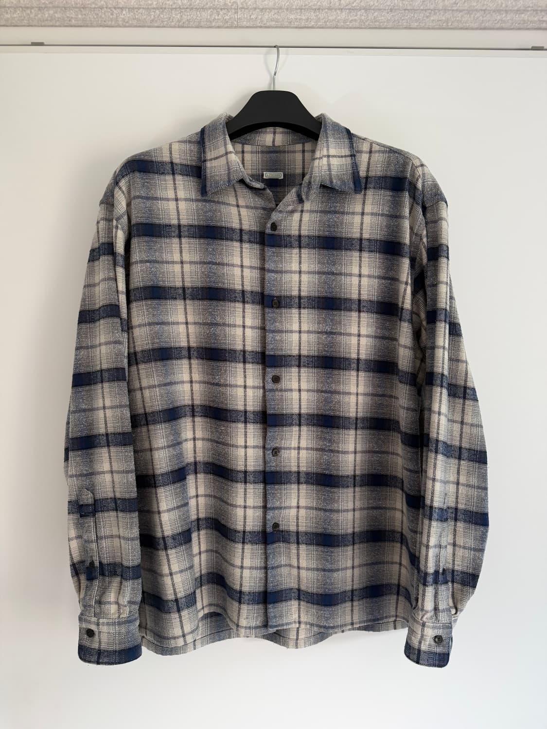 [3] 26ss 아프레쎄 실크넵 체크 셔츠 블루 상품이미지1