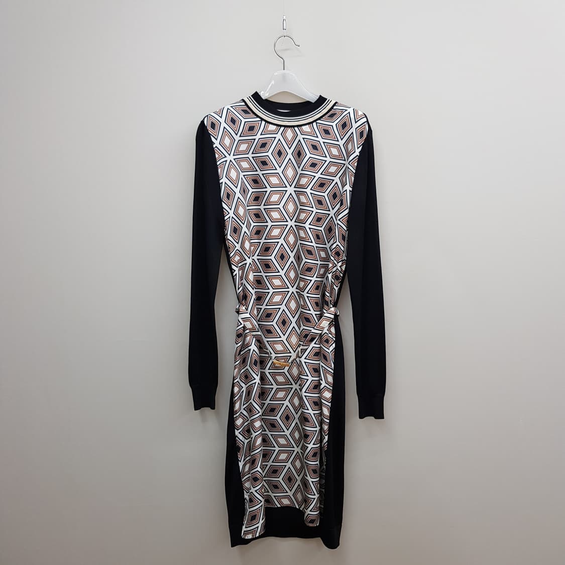 토리버치 기하학 패턴 니트 배색 벨트 원피스 M사이즈 상품이미지2