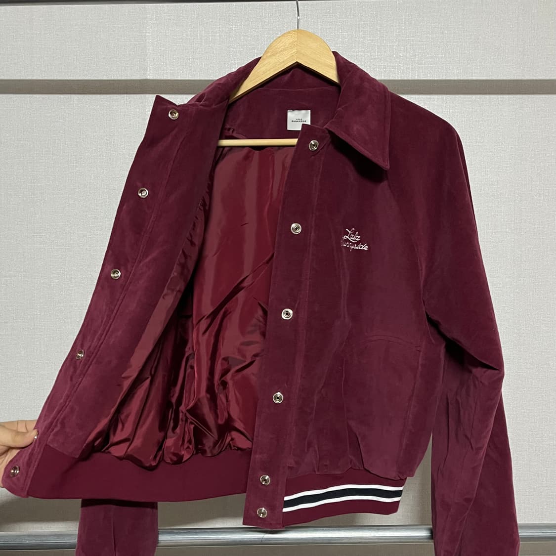 라라써니사이드 벨벳 자켓 버건디 상품이미지7