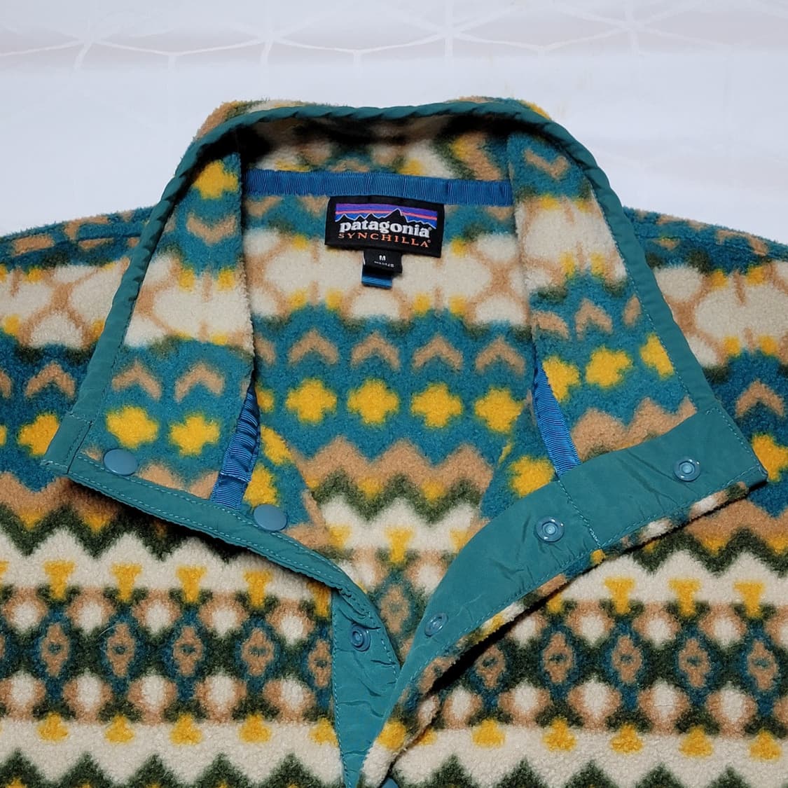 파타고니아 신칠라 스냅-T 그린/옐로우 패턴 상품이미지5