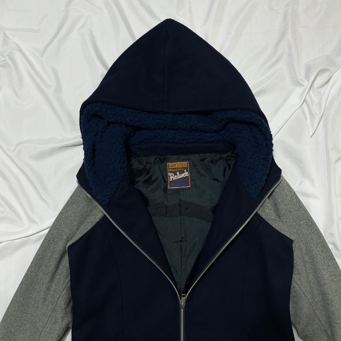 빈티지 울 모직 후드 자켓 상품이미지7