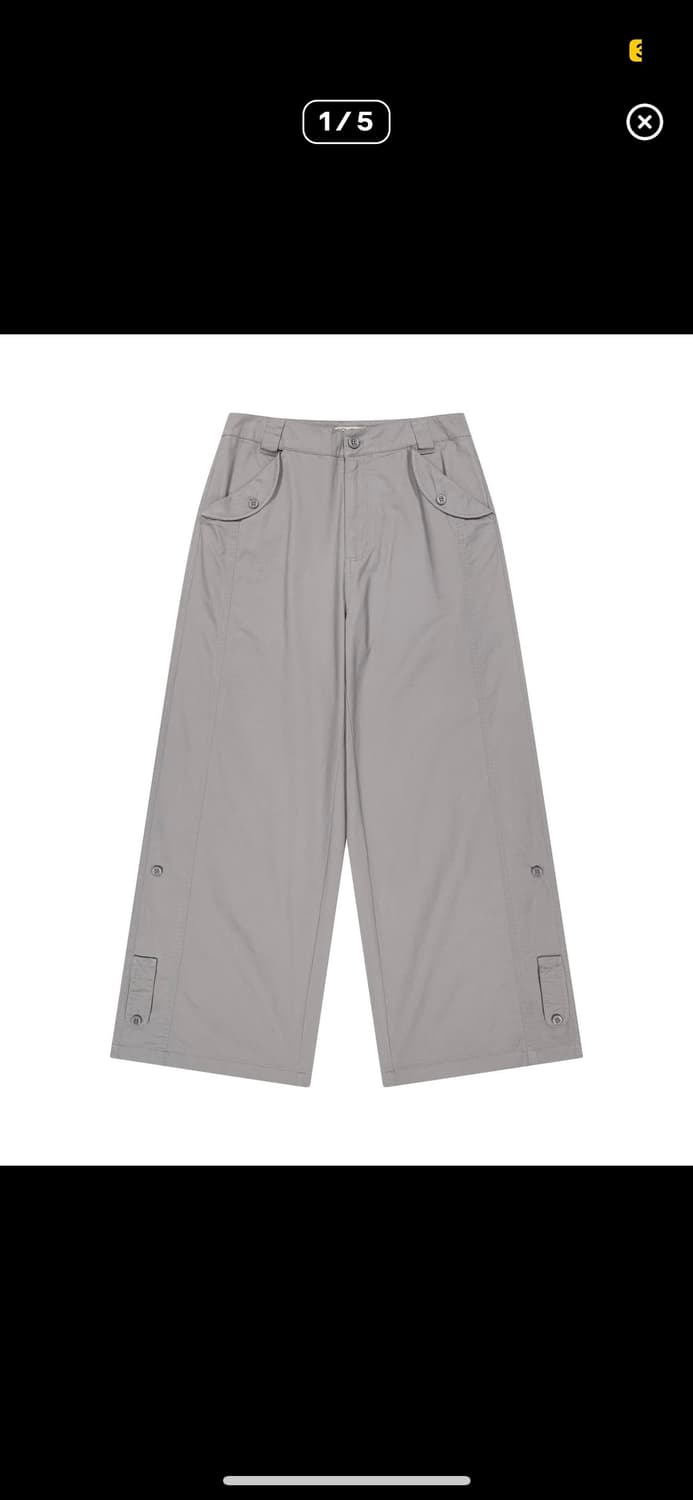 Coyseio WASHED BUTTON TAB PANTS GREY 2 상품이미지1