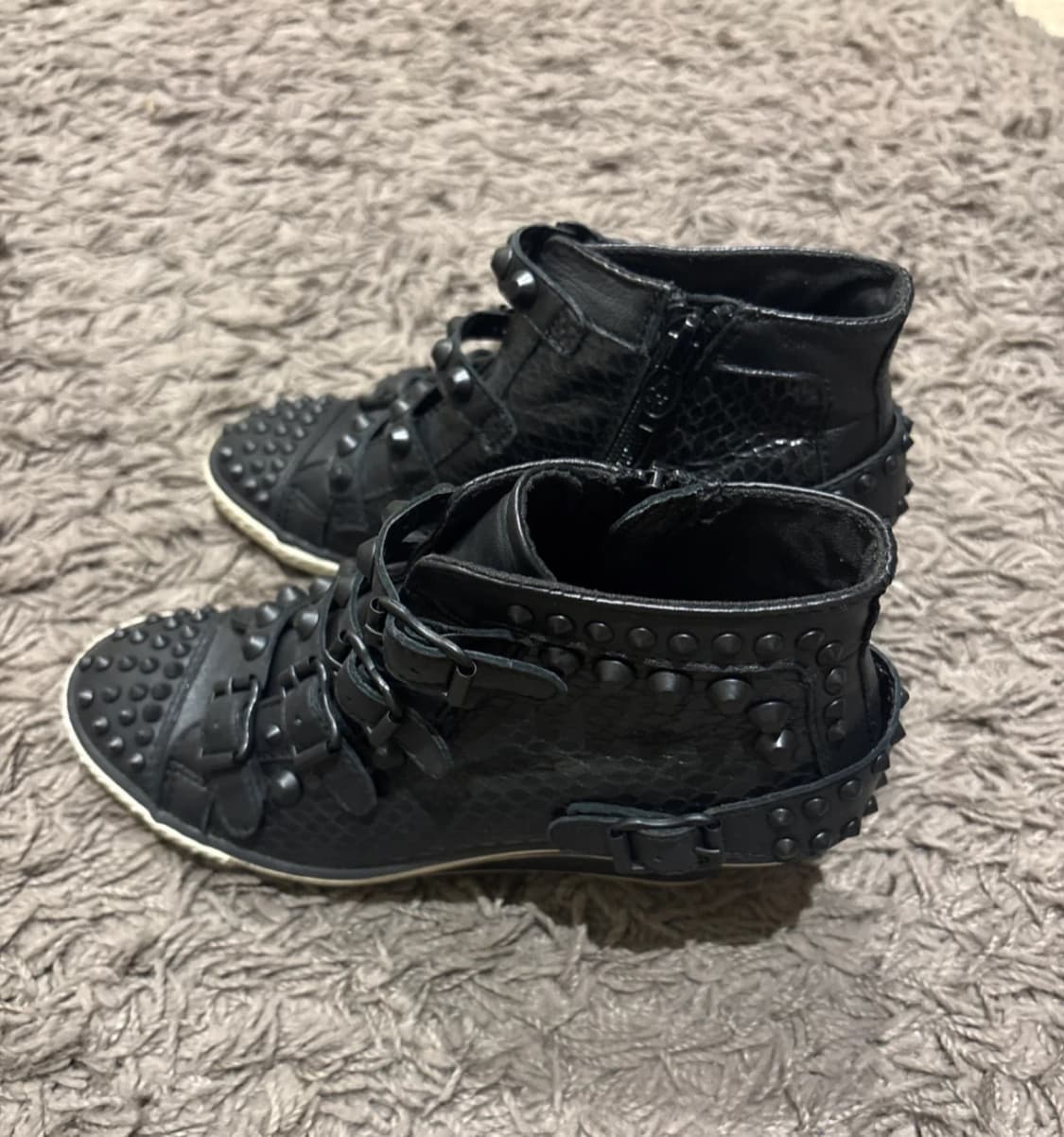 ASH 웨지힐 가죽 앵클 부츠 상품이미지3