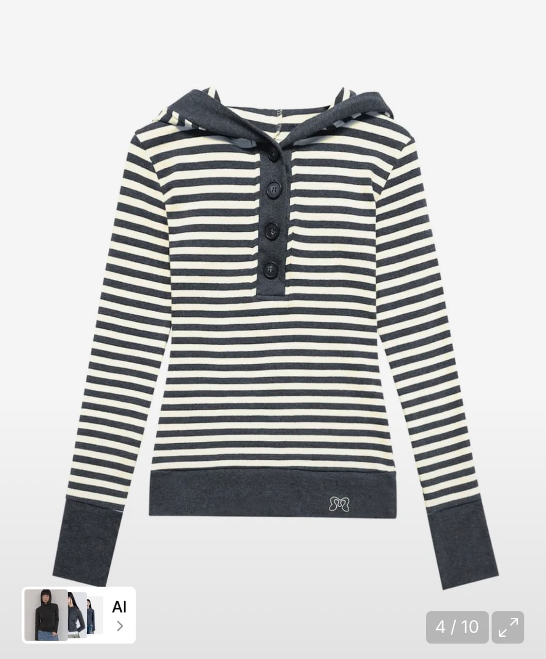 미레코 STRIPE LINE HOODIE T-SHIRT 스트라이프 후드 상품이미지3