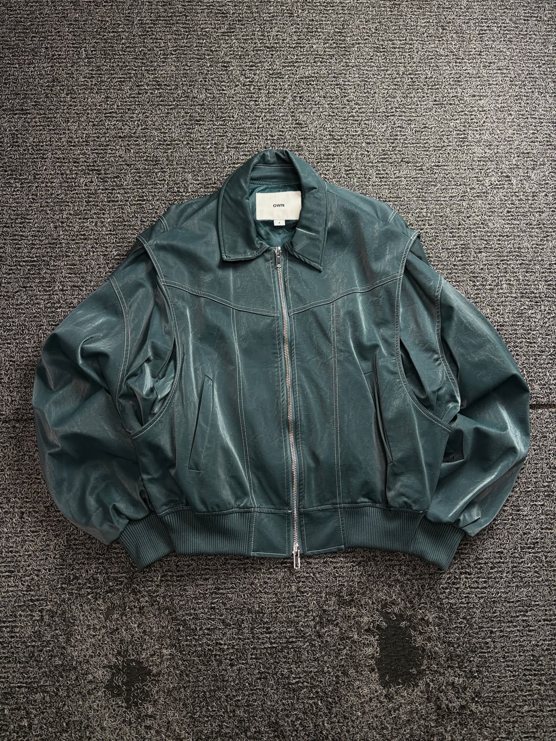 빈티지 바이퍼 절개 스티치 비건 레더 자켓 3092 상품이미지2