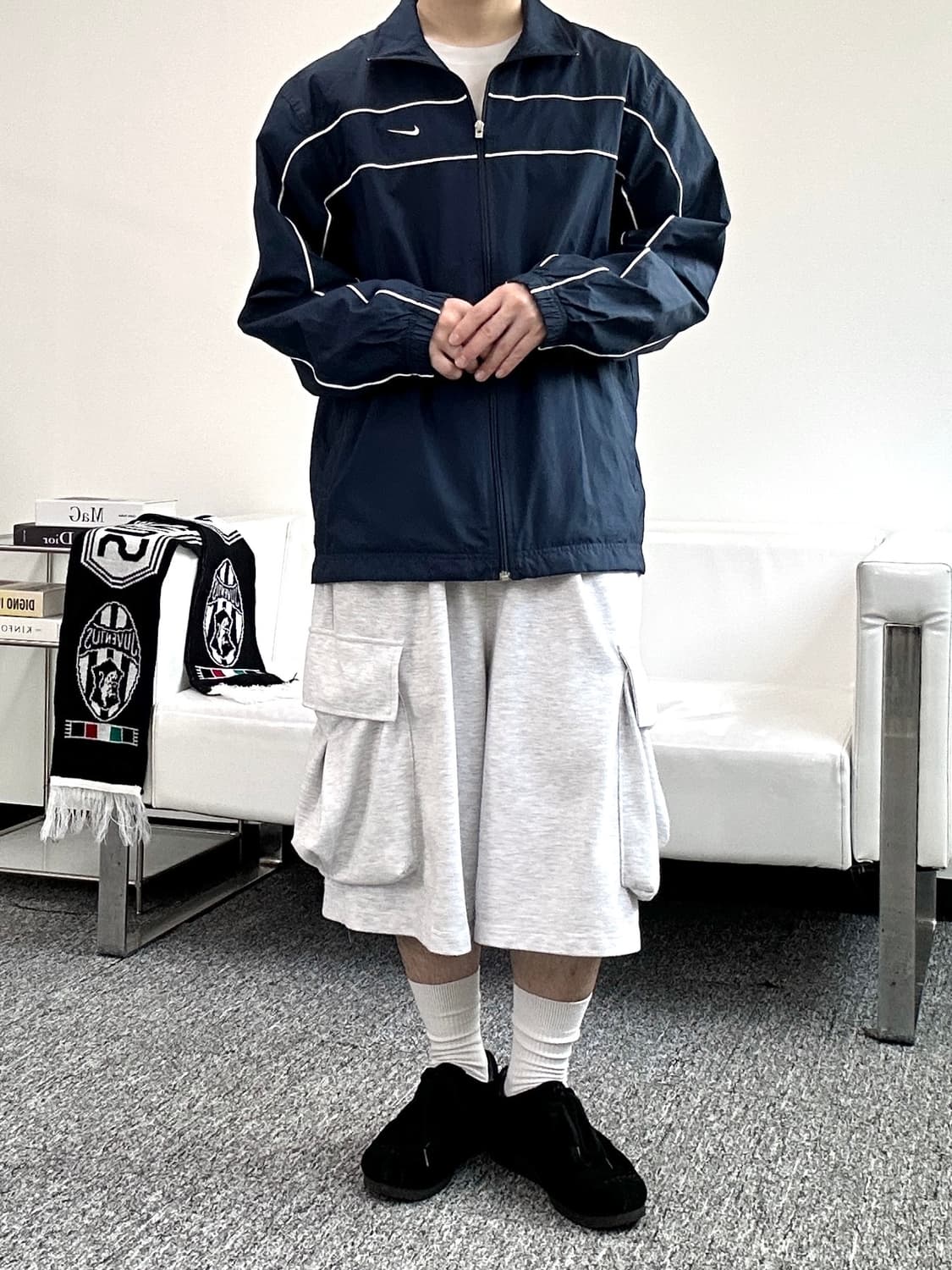 나이키 스우시 센터라인 네이비 트랙 자켓 M 상품이미지3