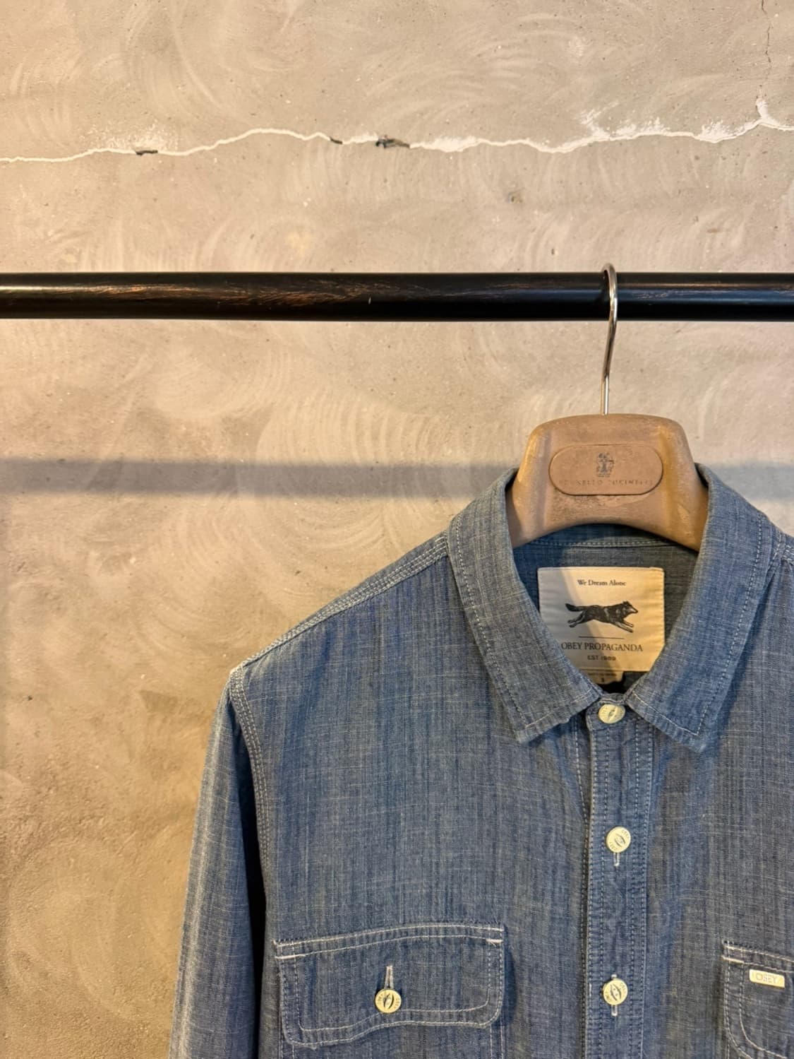 오베이 프로파간다 샴브레이 셔츠 슬림100 상품이미지5