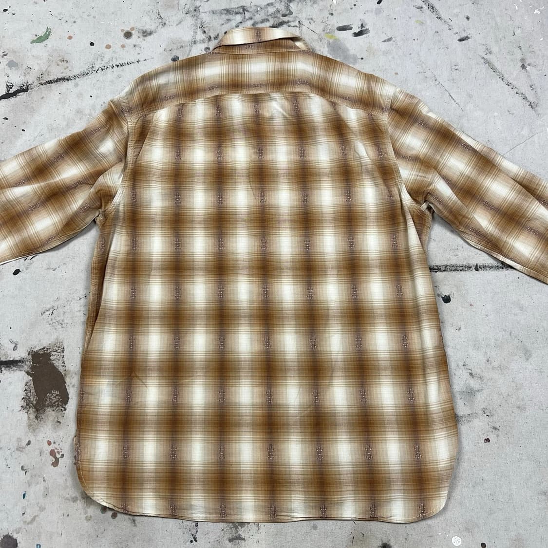 RRL 더블알엘 섀도우 플래드 워크셔츠 브라운/화이트 상품이미지4