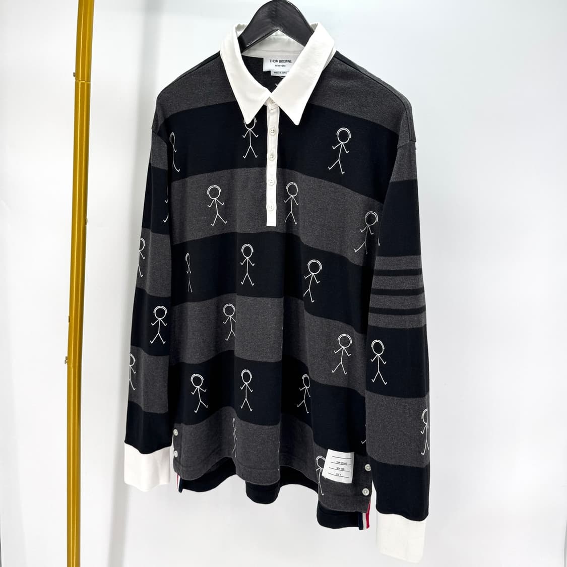 [4사이즈] 톰브라운 사선 PK 긴팔 카라티 티셔츠 (MJP073E) 상품이미지1