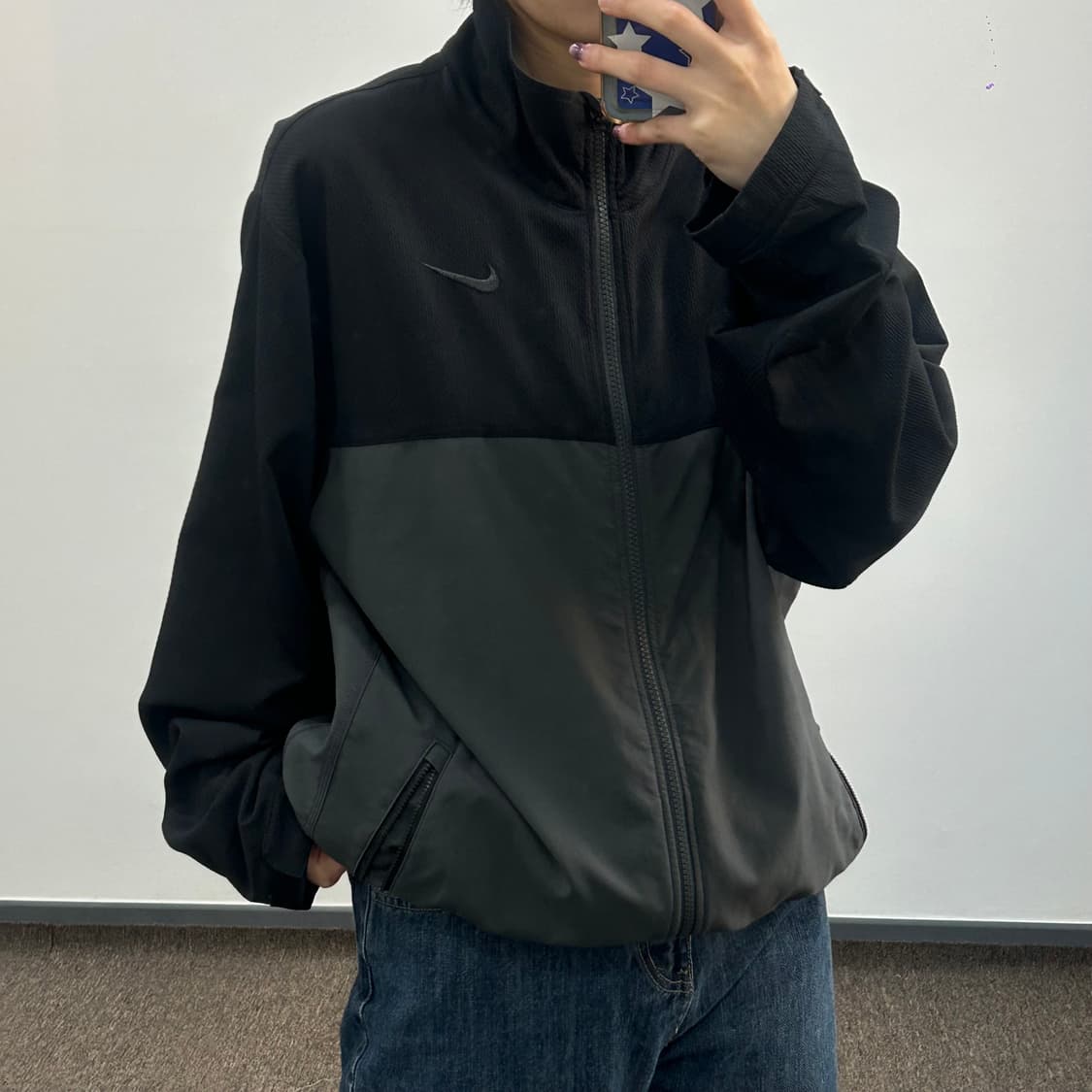 Nike 나이키 그레이 블랙 배색 집업 상품이미지2