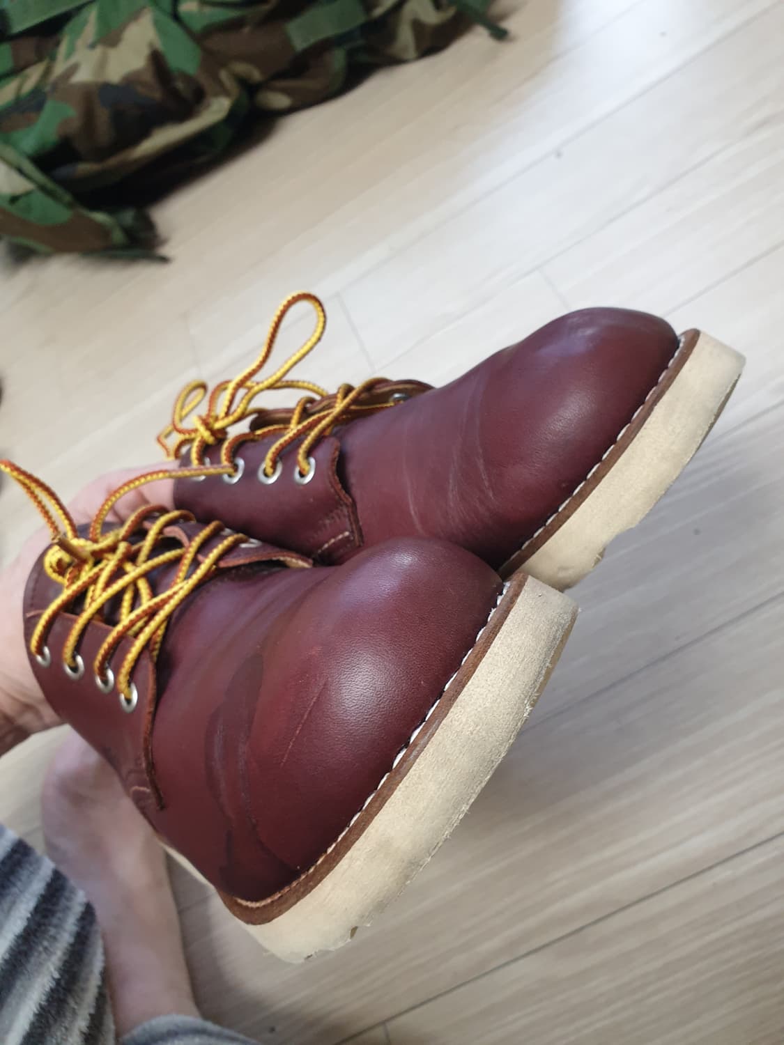 보트아일랜드 레드 브라운 가죽 캐주얼화(280) 상품이미지7