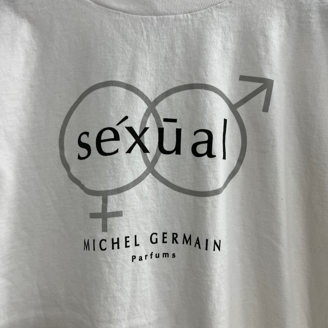빈티지 90s 미셸 제르망 Sexual 화이트 반팔 티셔츠 상품이미지2