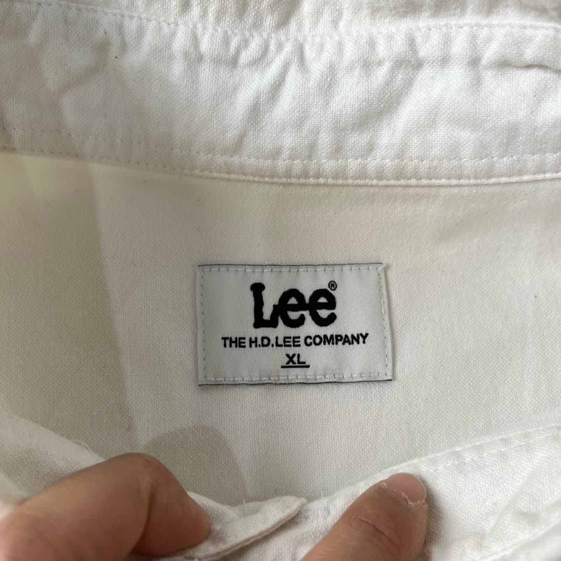 110 LEE 리 스몰로고 화이트 코튼 반팔 셔츠 상품이미지3