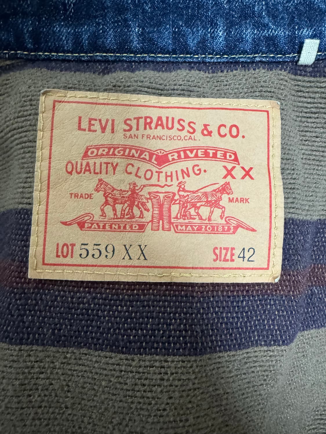 LVC 559XX type3 데님 자켓 42size 상품이미지4