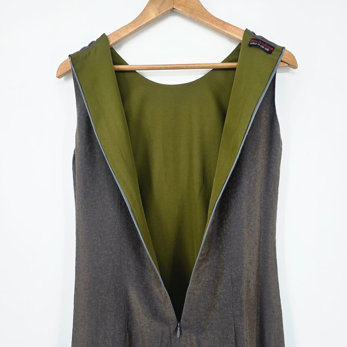 일본 빈티지 실키 텍스처 롱 원피스 (골드 쉬머 포인트) 상품이미지6