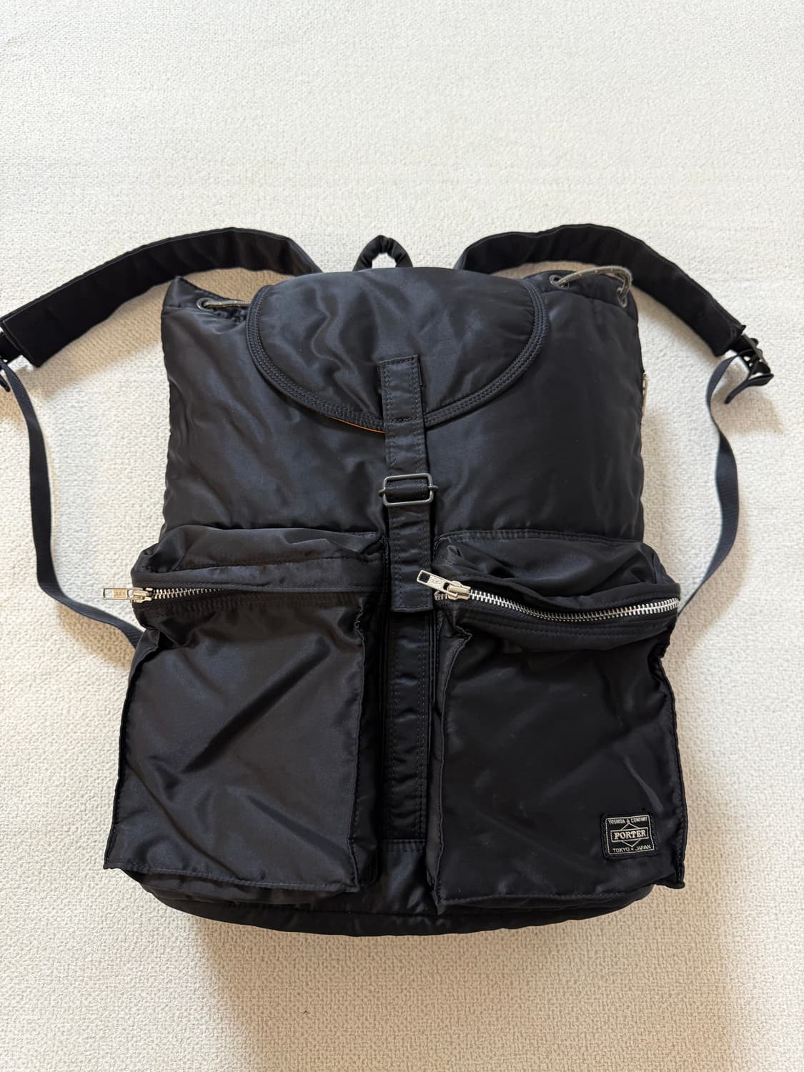 (미품) PORTER 포터 탱커 백팩 럭색 지퍼 블랙 상품이미지1