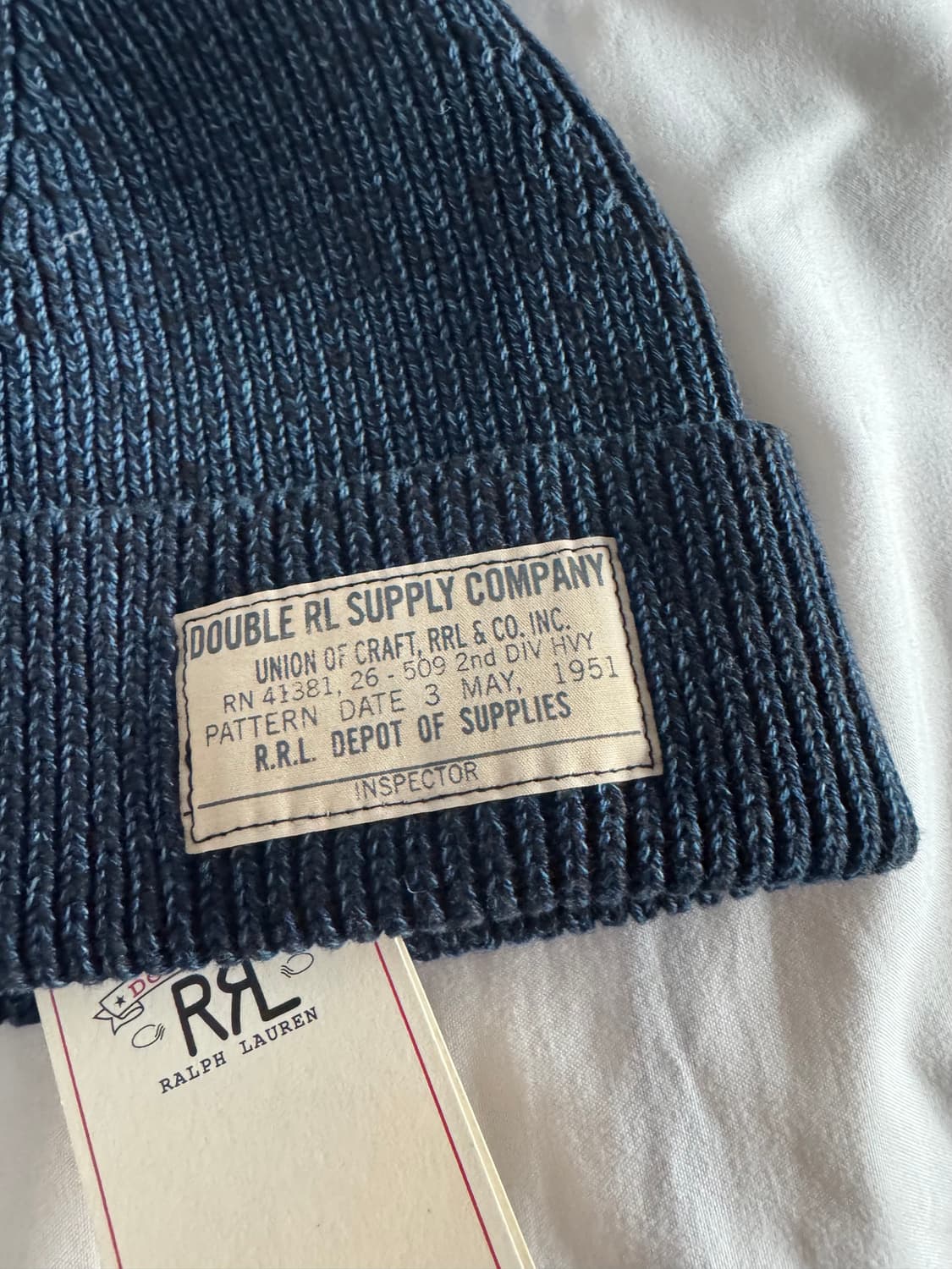 RRL 더블알엘 코튼 워치캡 비니 인디고 신품 상품이미지2