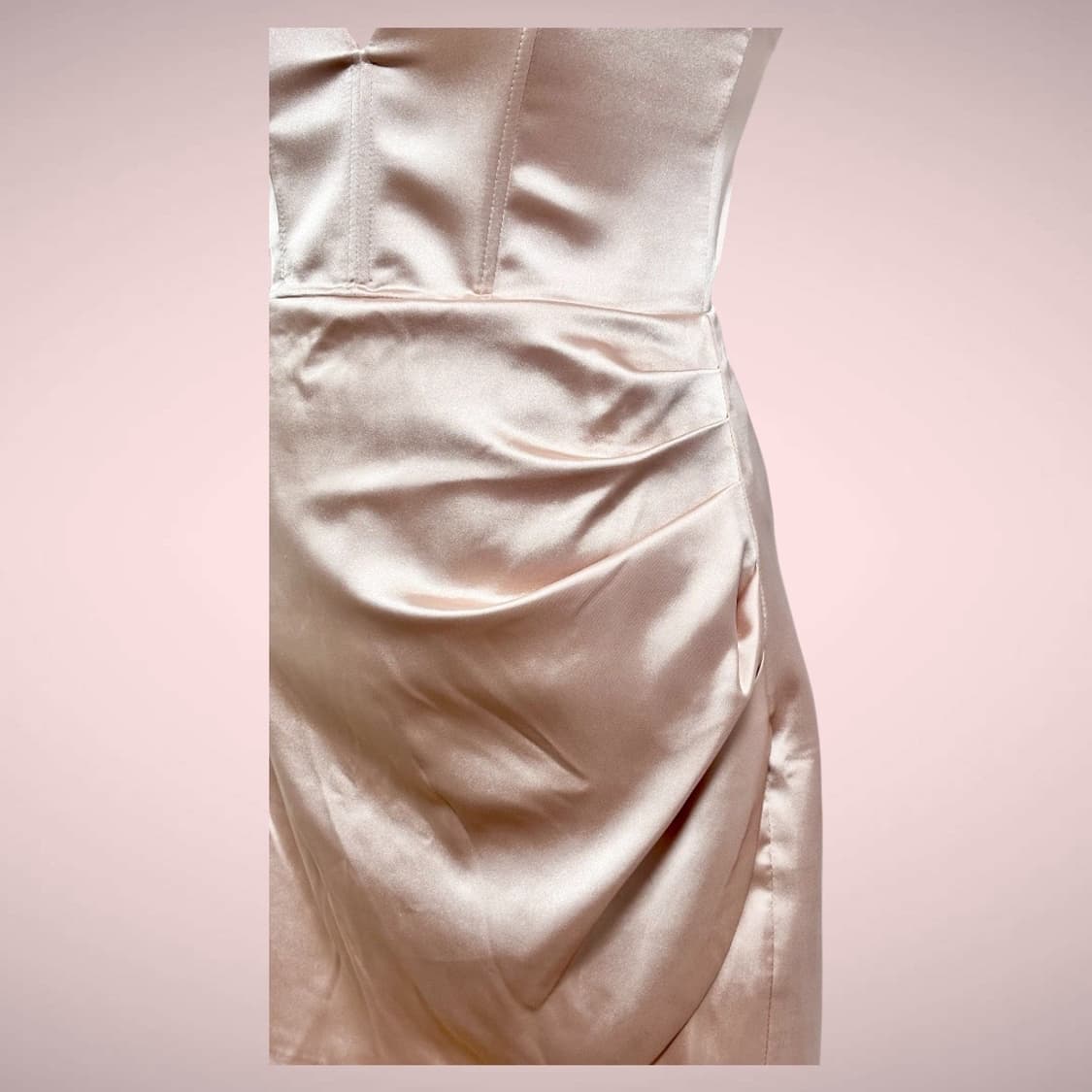 (착샷O) 자라 누드핑크 새틴 슬리브리스 미니 원피스 상품이미지4