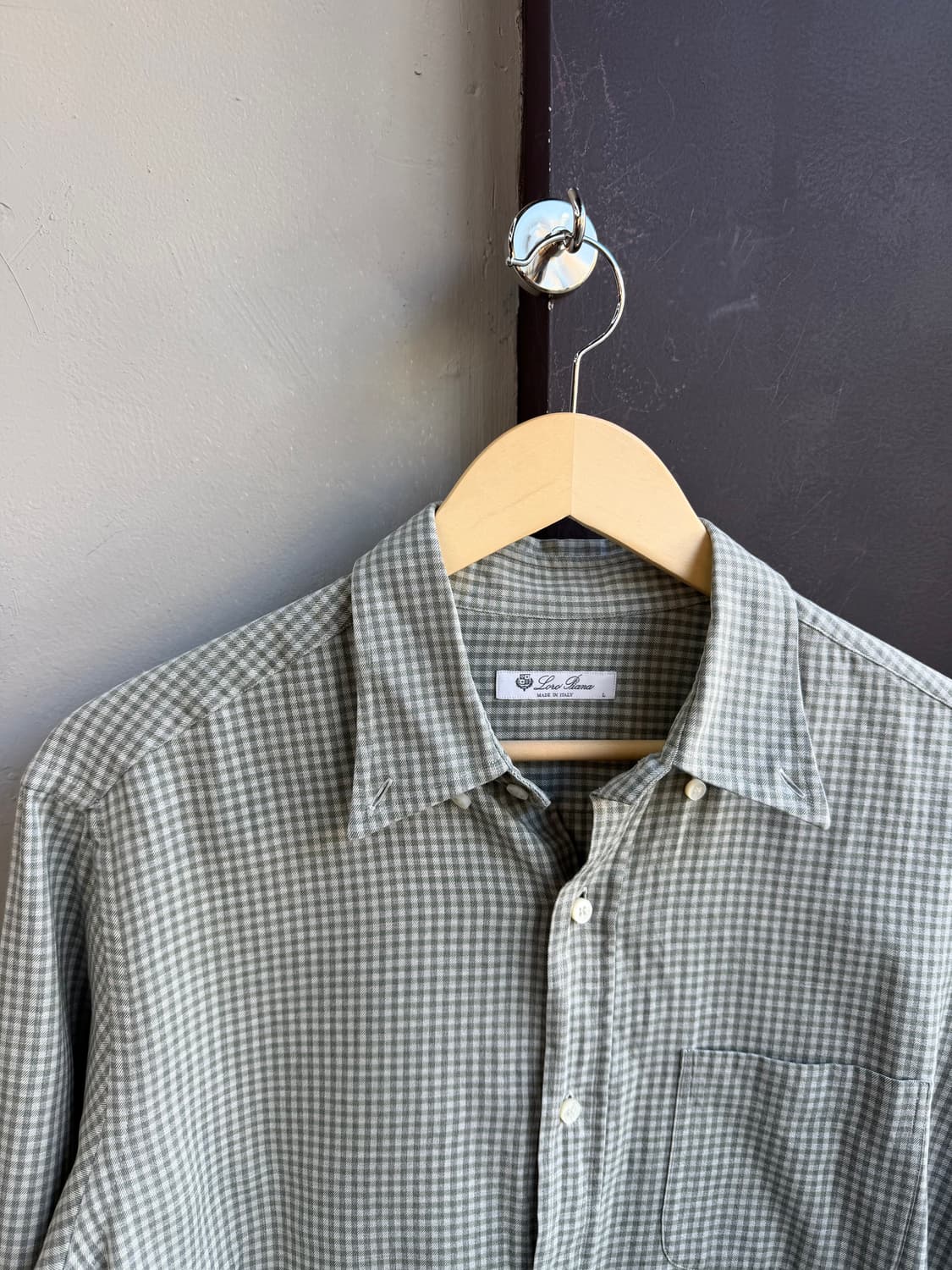 L/ 로로피아나 체크패턴 코튼 셔츠 상품이미지3