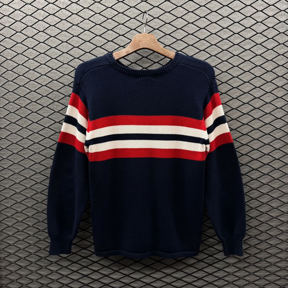 폴로 랄프로렌 스트라이프 코튼 니트 솔리드 텍스쳐 멀티컬러 라인 디테일 상품이미지3