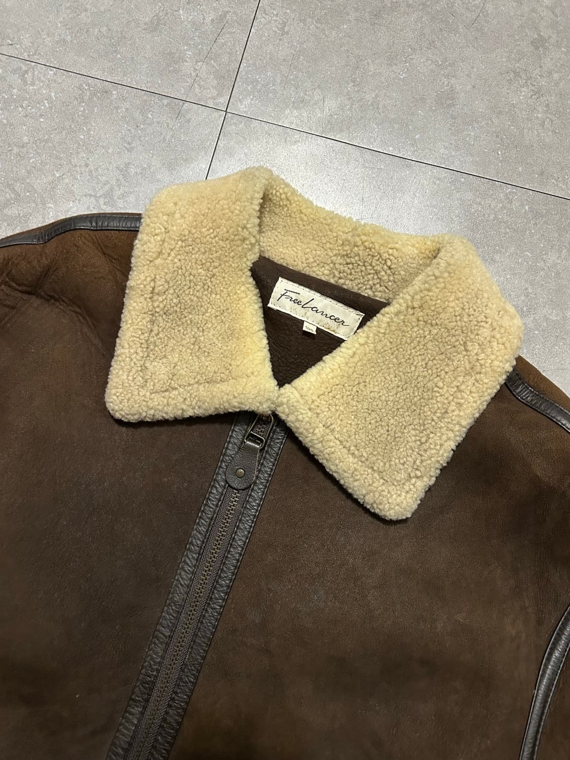 90s  에스콰이어 양가죽  오버사이즈 빈티지 무스탕 자켓 105size 상품이미지8