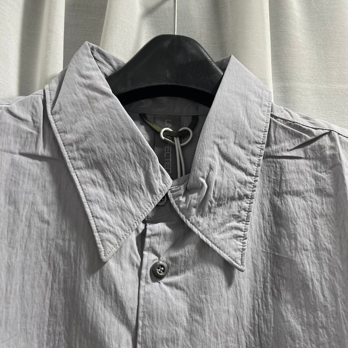 언어펙티드/ 드로스트링 오버사이즈 셔츠 세이지블루/ L 상품이미지4