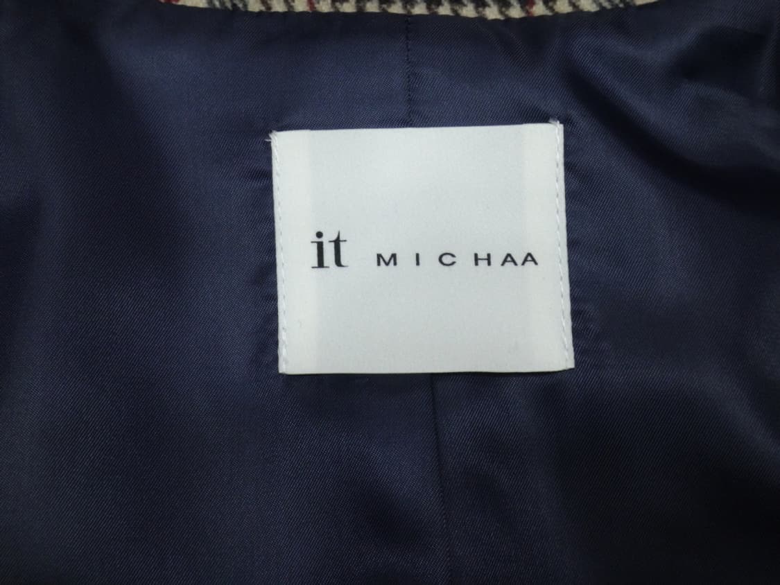 (55size) 잇미샤 울 체크 브라운 코트ITIBYHC991 상품이미지8