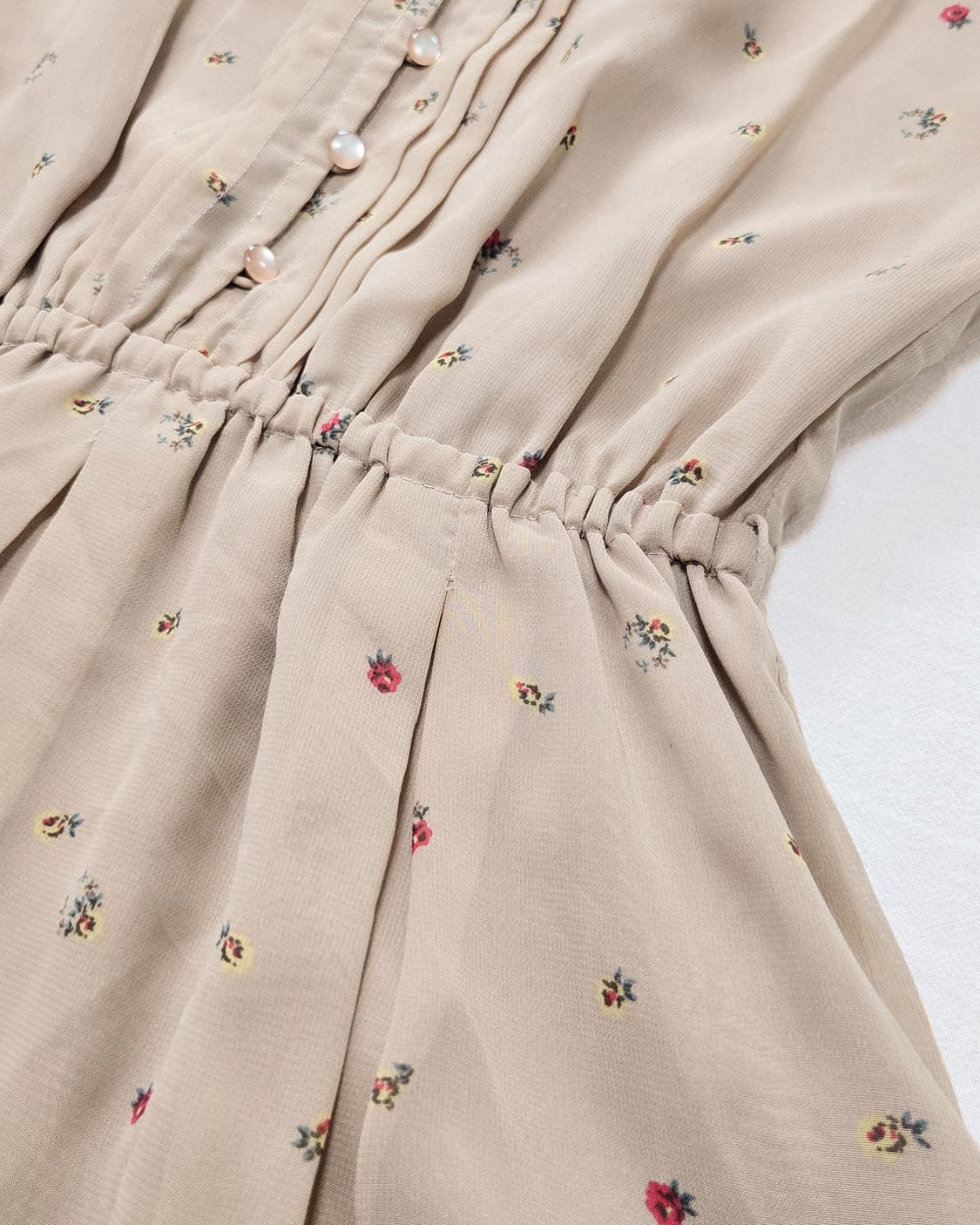 Earth music 크로셰 레이스 카라 잔꽃 쉬폰 원피스 상품이미지4