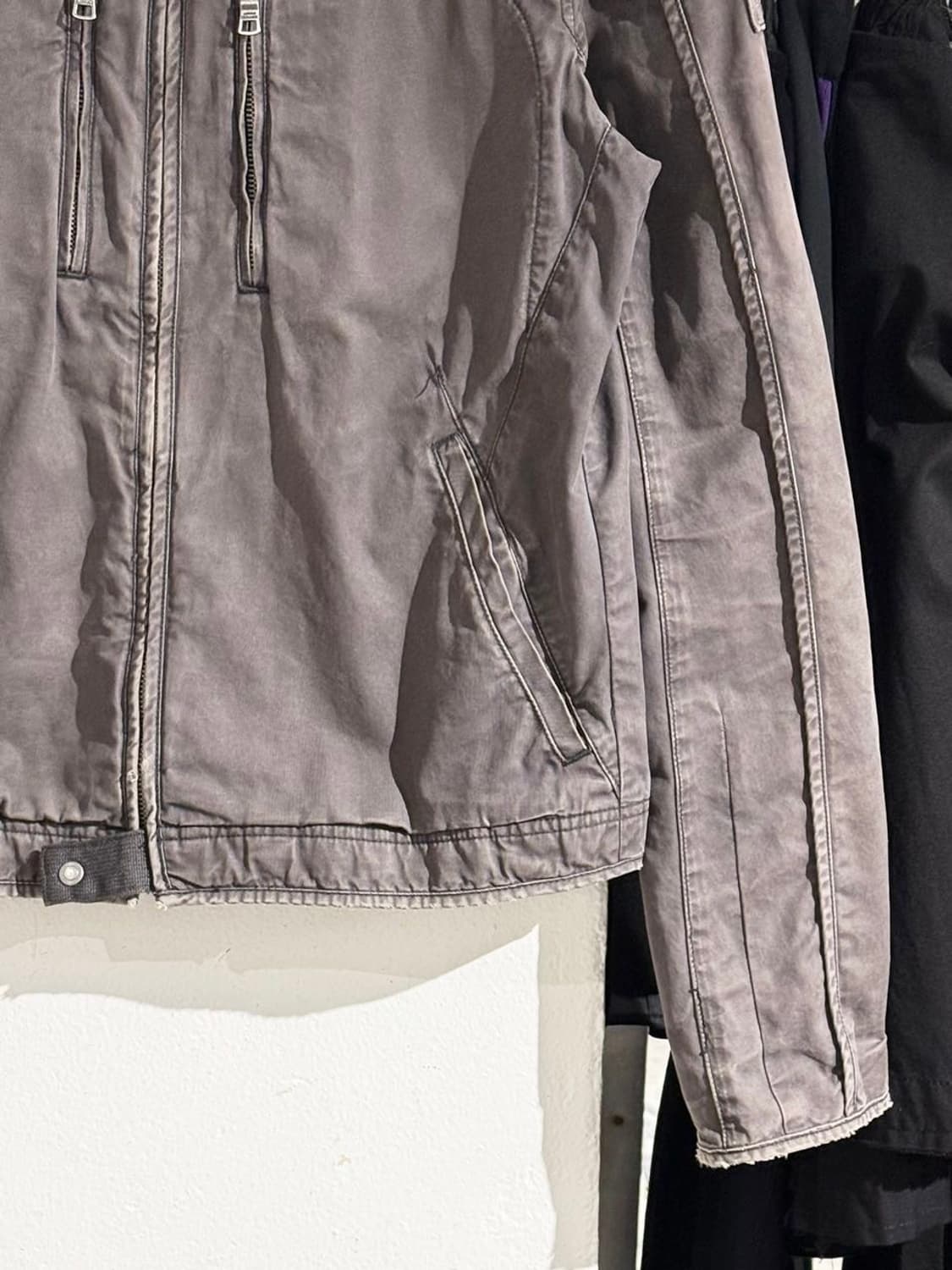 아르마니 익스체인지 딥그레이 워시드 코튼 바이커 자켓 상품이미지5