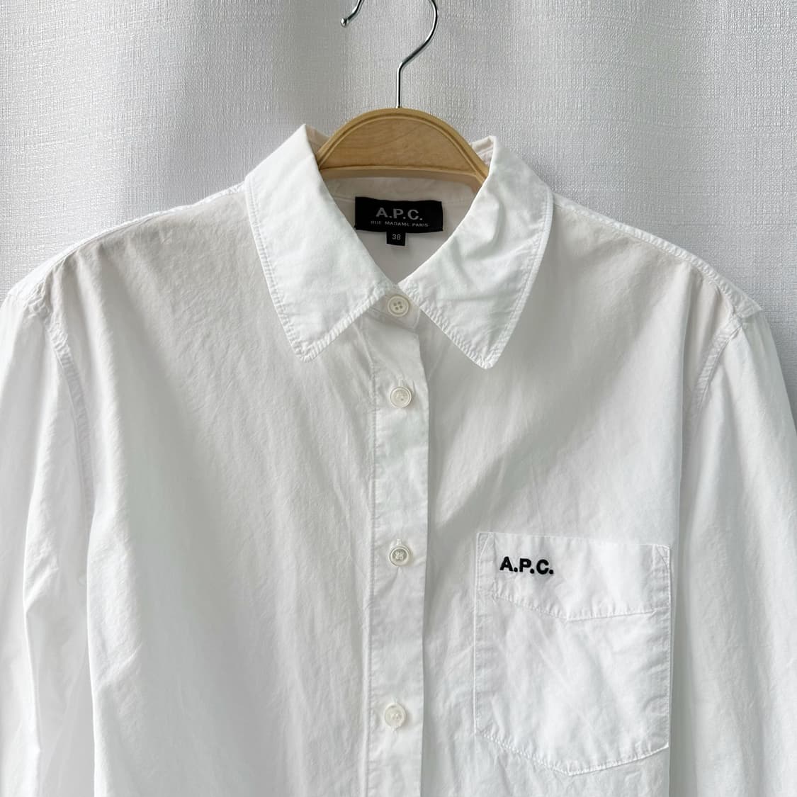 A.P.C. 아페쎄 포켓 자수 긴팔 셔츠 화이트 38 상품이미지2