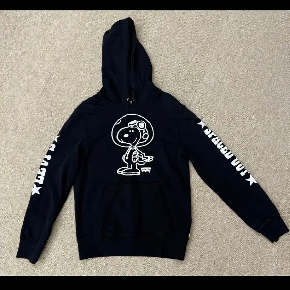 리바이스 스누피 콜라보레이션 정핏 블랙 후드티 (s) 상품이미지1
