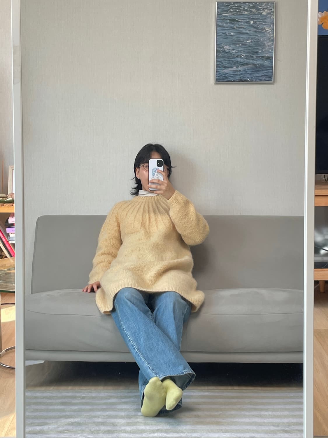 네팔산 핸드메이드 니트 원피스 울혼방 상품이미지4