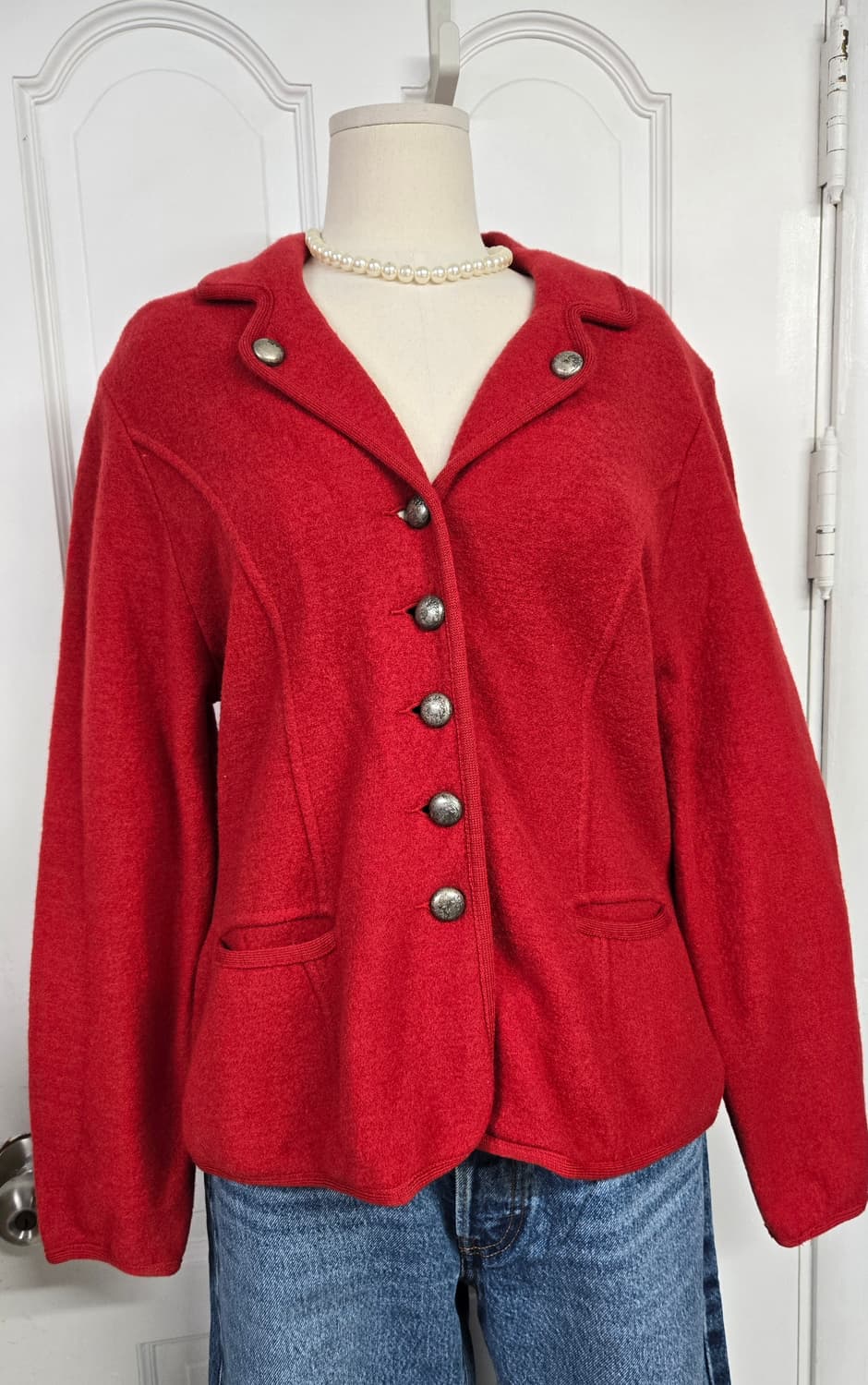 GEIGER 빈티지 레드 울자켓 상품이미지2