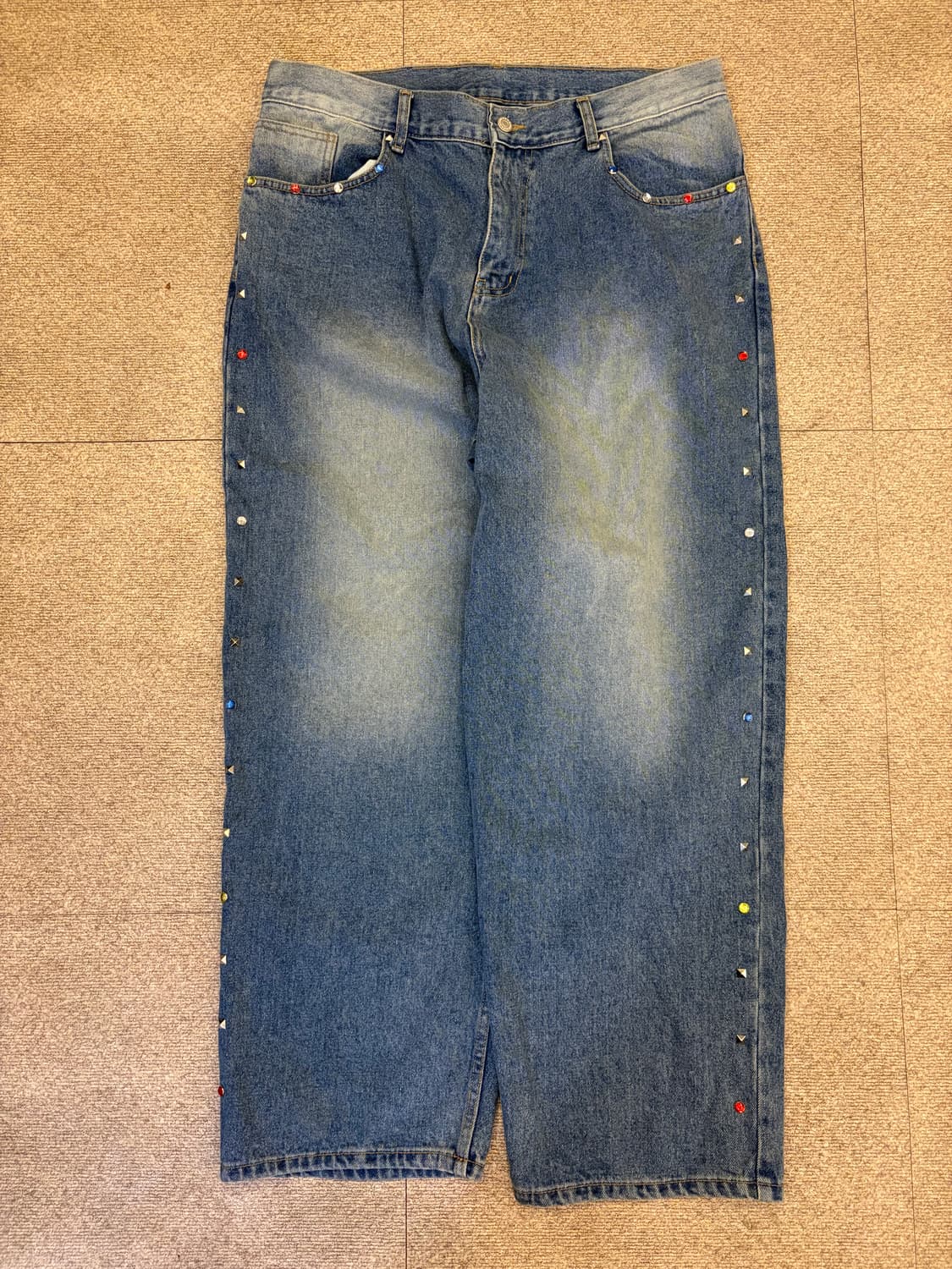 WKNDRS 스터드 데님 와이드 팬츠 M 상품이미지1