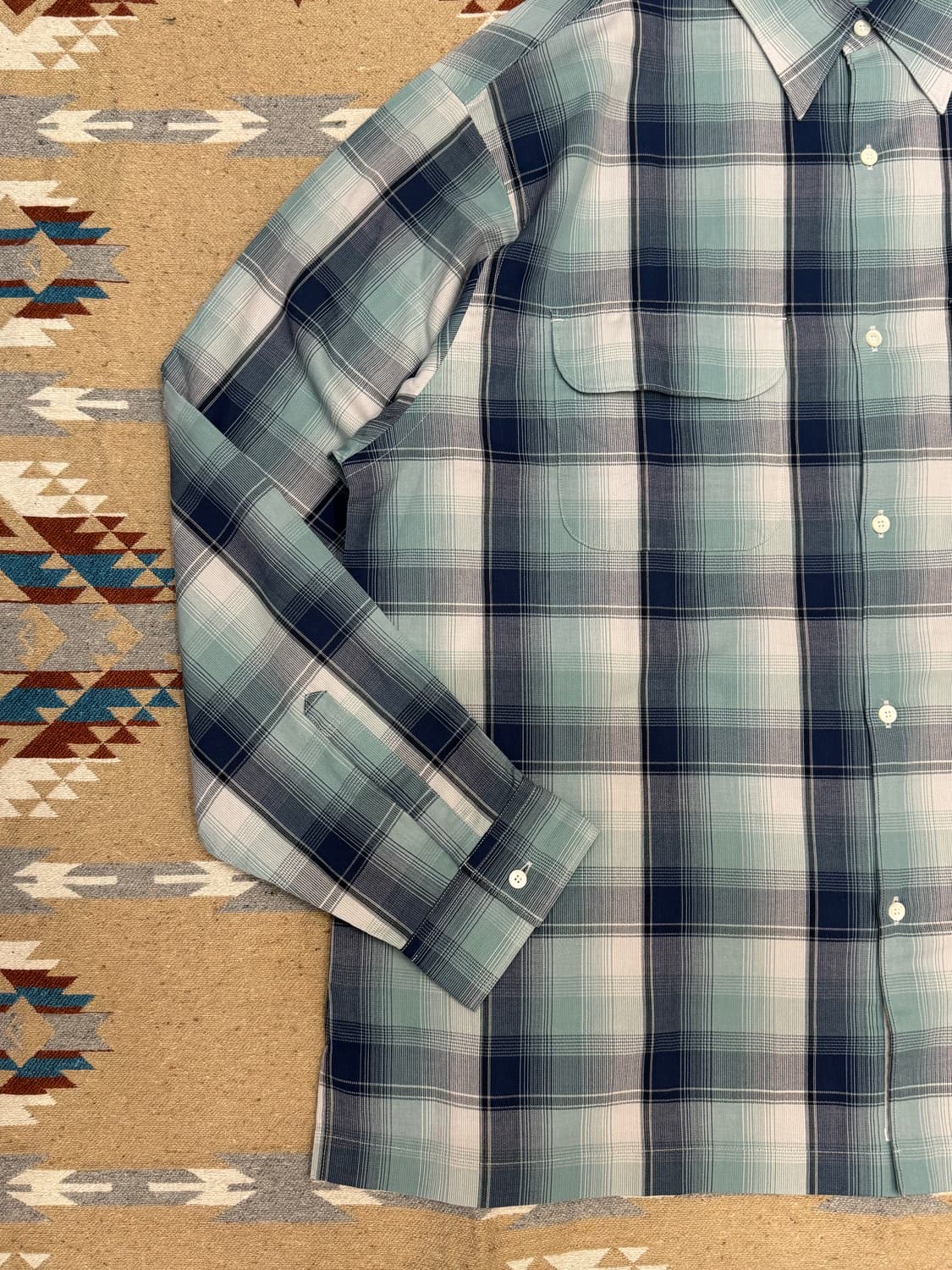 [L][105] 나나미카 레귤러 카라 PK 셔츠 네이비x민트 상품이미지3