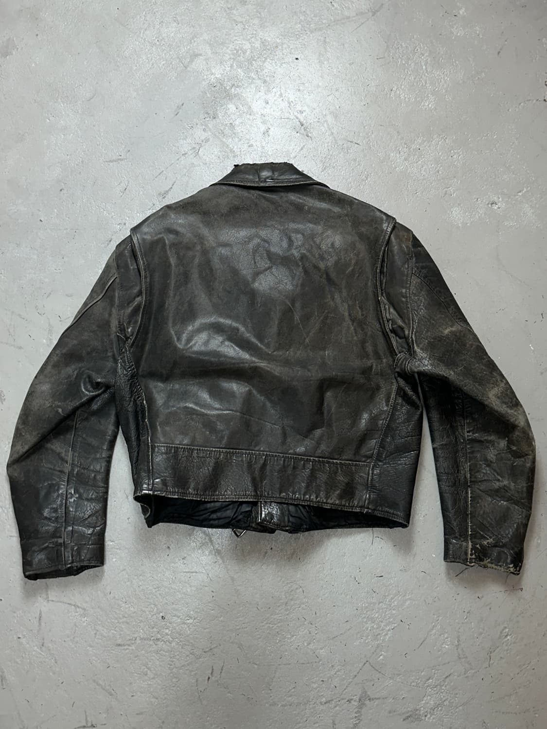 80's 디스 레더 자켓 빈티지 라이더 자켓 상품이미지4