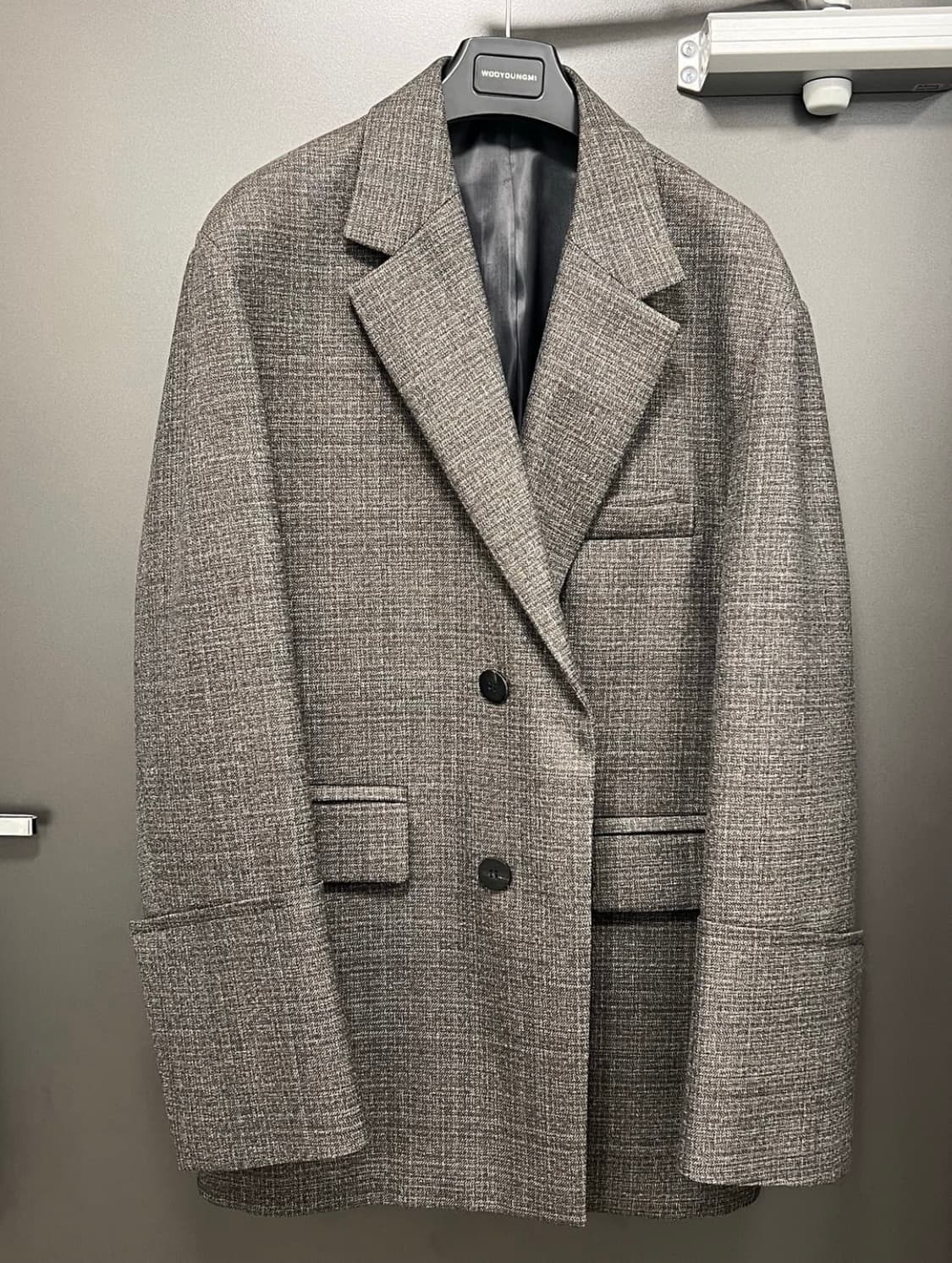 우영미 22FW 커프스 자켓 그레이 체크 셋업 48 48 상품이미지1