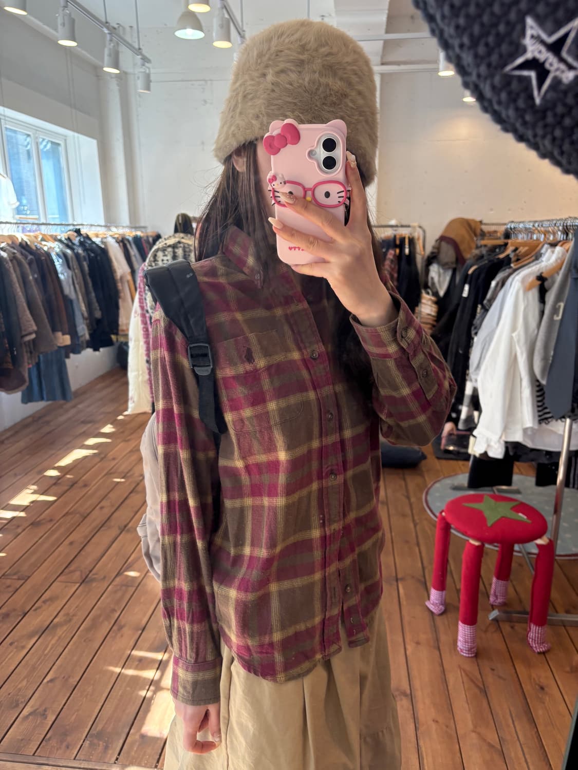 폴로 레드 체크 셔츠 상품이미지3