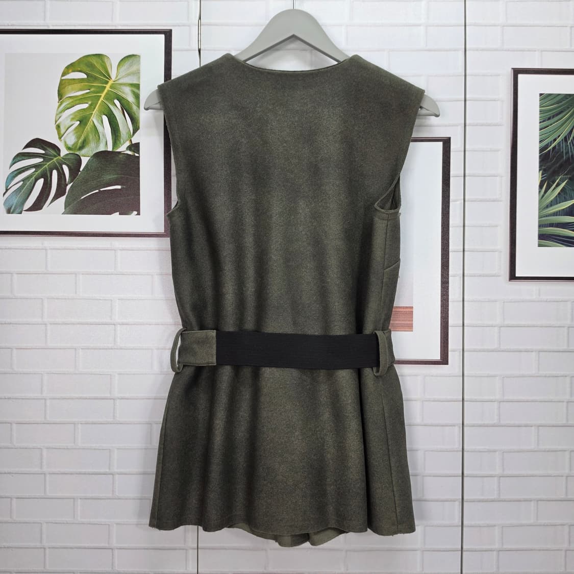 HACHE 하쉬 벨티드 포켓 울 조끼 베스트 40사이즈 상품이미지5