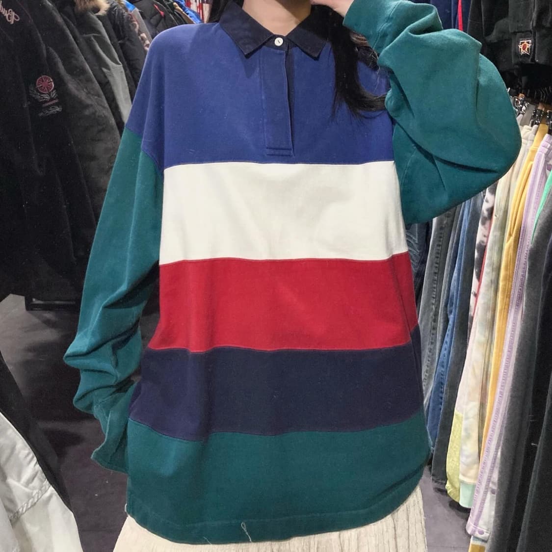  [IM] 보스턴트레이더스 컬러블록 럭비티 상품이미지1