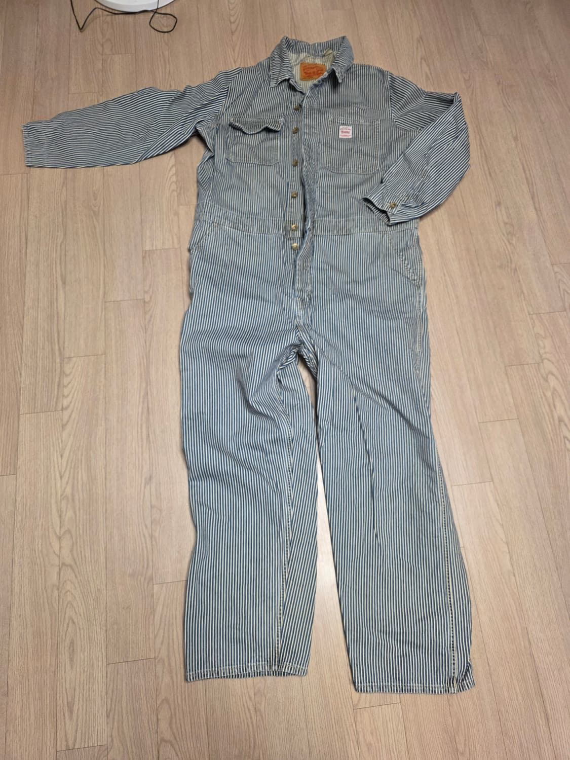리바이스 스트라이프 히코리 데님 점프수트 커버올 XL 상품이미지3