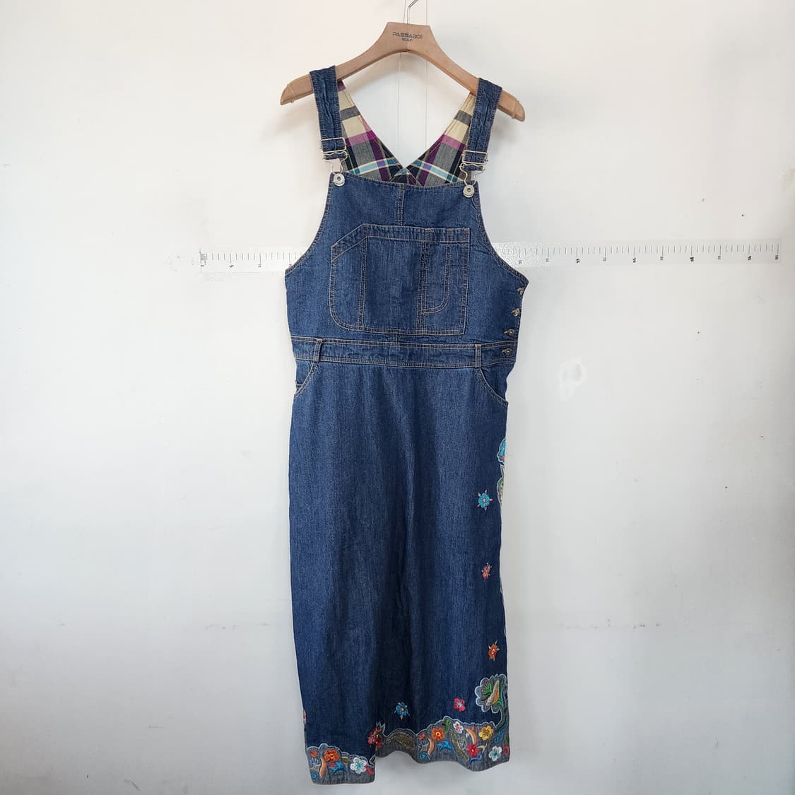 오일릴리 데님 멜빵 원피스 플라워 자수 상품이미지1