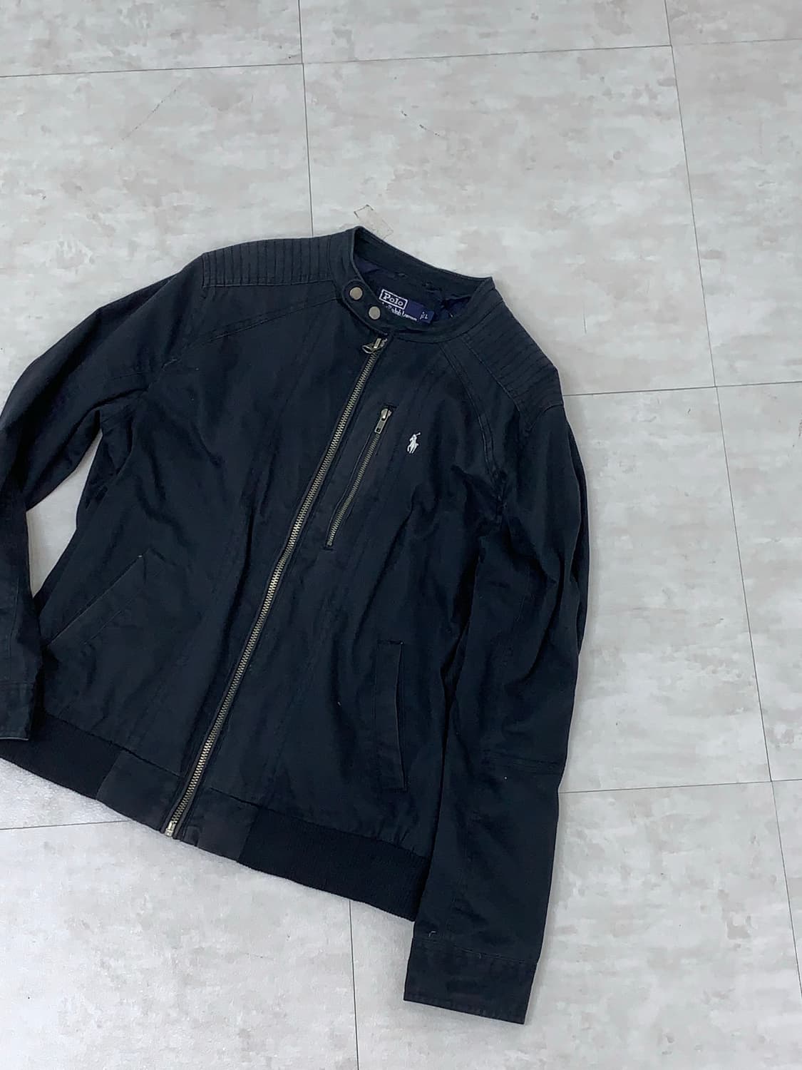 폴로 딥네이비 바이커 스타일 블루종 상품이미지1